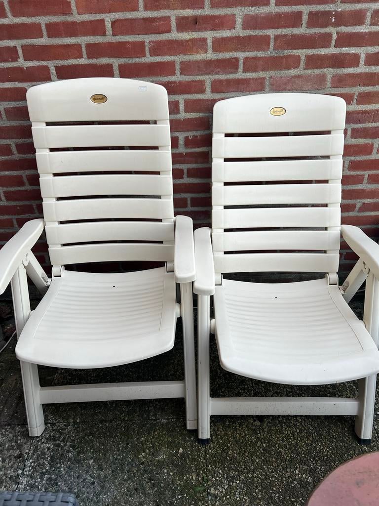 Twee Hartman Prestige tuinstoelen, Ophalen, Gebruikt, Kunststof, Verstelbaar