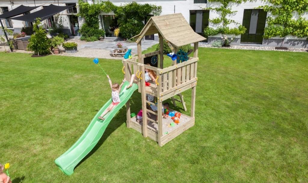 GRATIS GLIJBAAN | Houten speeltoren | Blue Rabbit Pagoda, Welles Tuinhout, Mail@wellestuinhout.nl, Nieuw, Ophalen of Verzenden