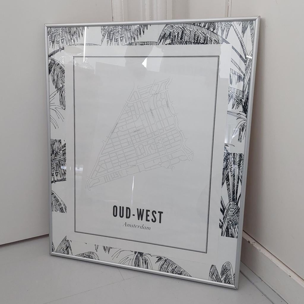 LIJST 60x50 + WIJCK Poster Oud-west Amsterdam Schilderij Art, Ophalen