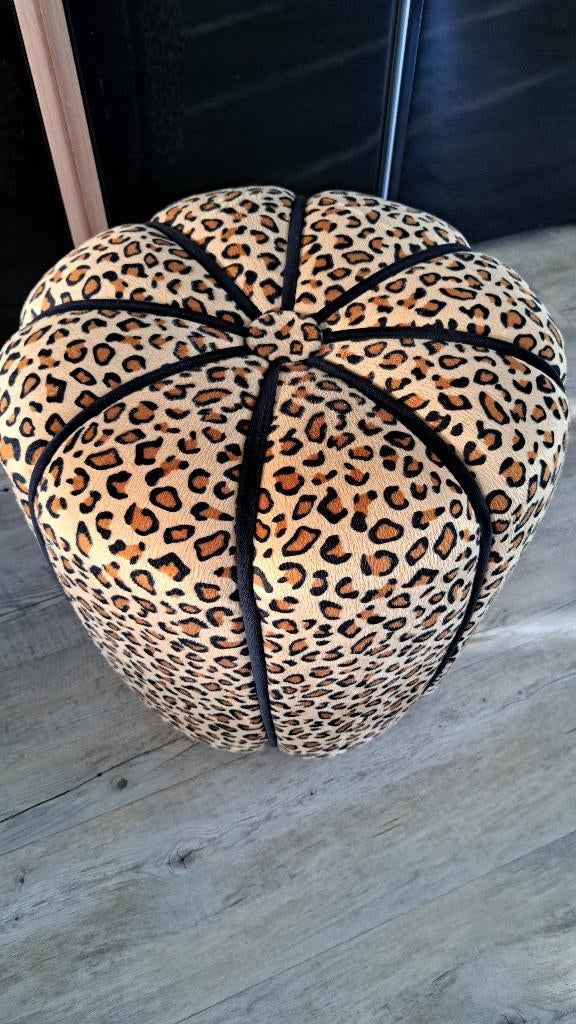 Poef panterprint, Ophalen, Minder dan 50 cm, Rond, Minder dan 50 cm