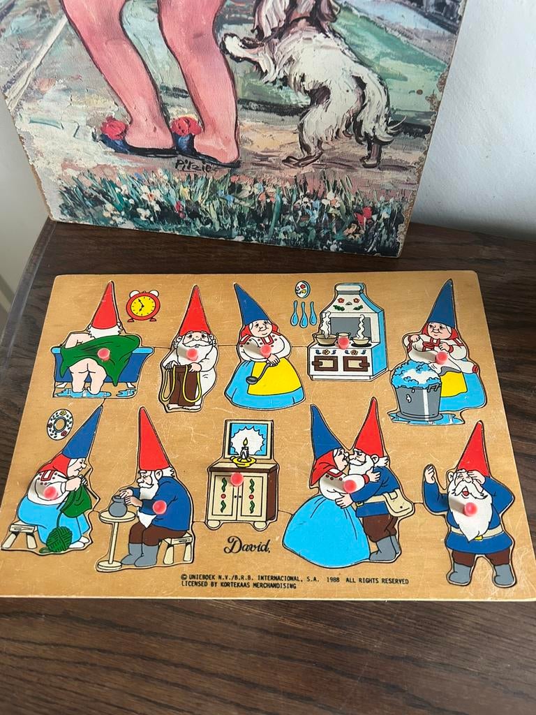 Vintage David de kabouter nopjespuzzel 1988, Ophalen of Verzenden