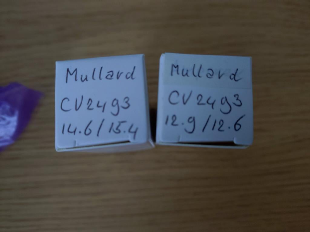 Mullard CV-2493 matched pair goldpins, Audio, Tv en Foto, Buizenversterkers, Ophalen of Verzenden, Buis of Buizen