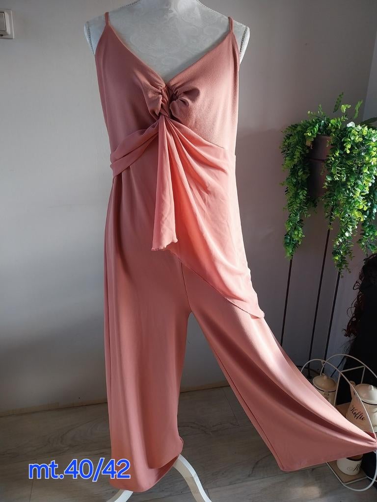 Roze jumpsuit met spaghettibandjes, Kleding | Dames, Jumpsuits, Ophalen of Verzenden, Gedragen, Maat 42/44 (L), Roze