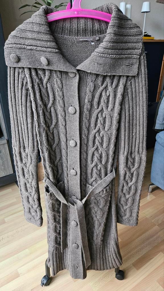 Nieuw Tramontana gebreid vest met kabelpatroon, Maat 38/40 (M), Bruin, Tramontana, Nieuw