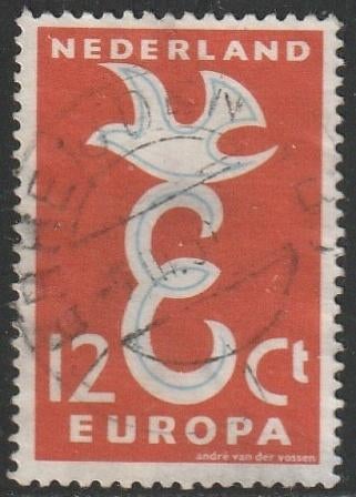 Nederland 1958 713 Europa 12c, Gest Terheijden, Ophalen of Verzenden, Na 1940, Gestempeld