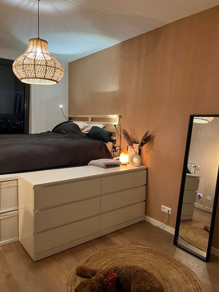 Ikea bed verhoging excl kallax kastjes, Ophalen, Zo goed als nieuw, Tweepersoons, 140 cm
