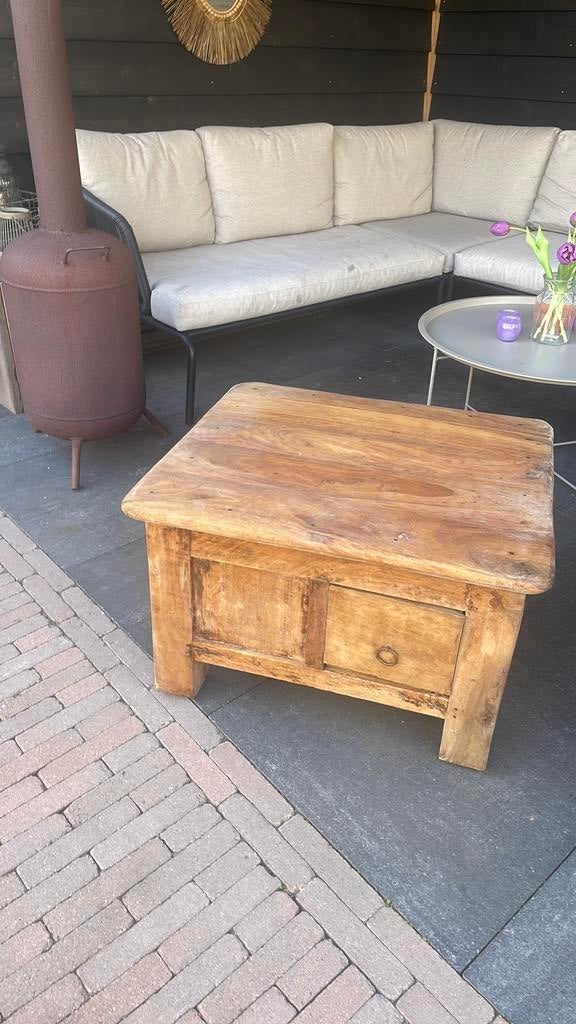Salontafel teakhout indonesie, Huis en Inrichting, Ophalen, Gebruikt, 50 tot 100 cm, Teakhout