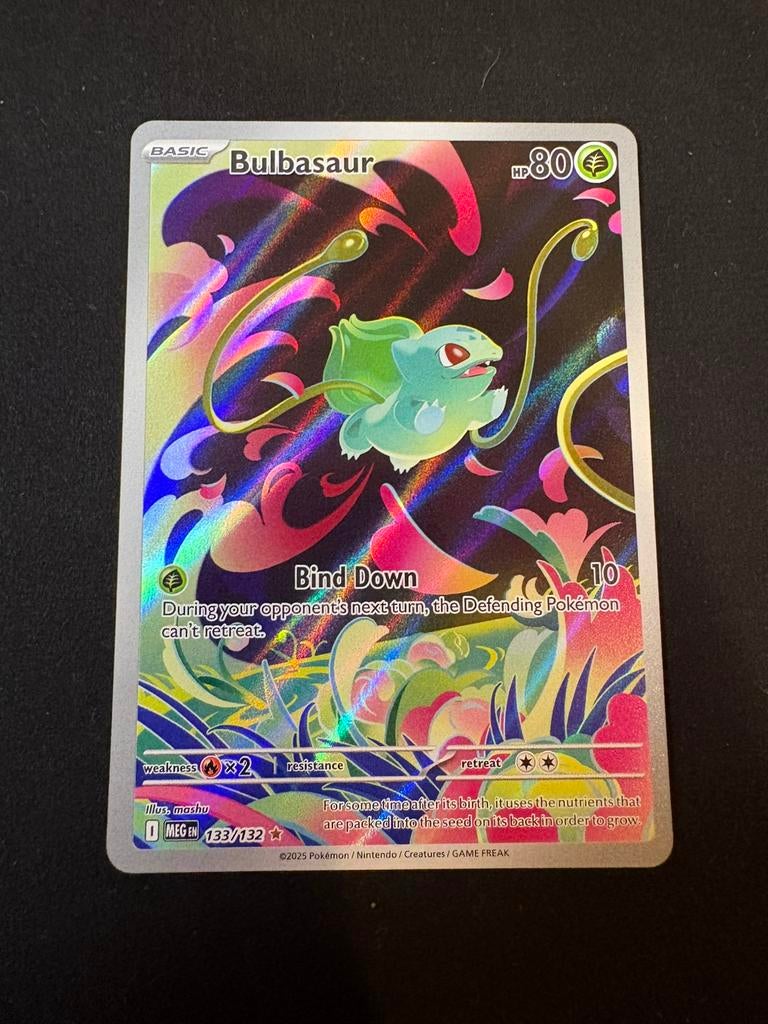 Bulbasaur (MEG 133), pokemonkaarr, pokemon, full art, Verzenden, Zo goed als nieuw