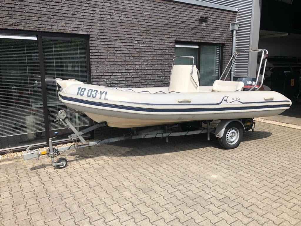 Rib boot Arimar met trailer, Gebruikt, Benzine, Minder dan 70 pk, Overige materialen