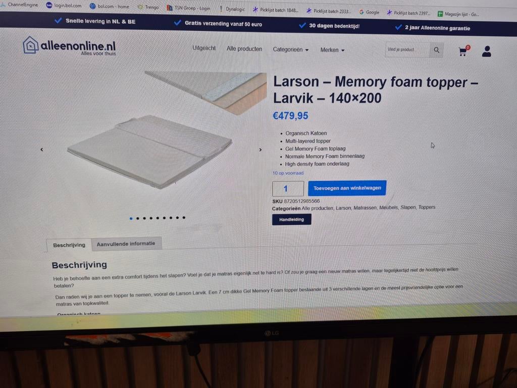 Toppers, Ophalen, Nieuw, Tweepersoons, 140 cm