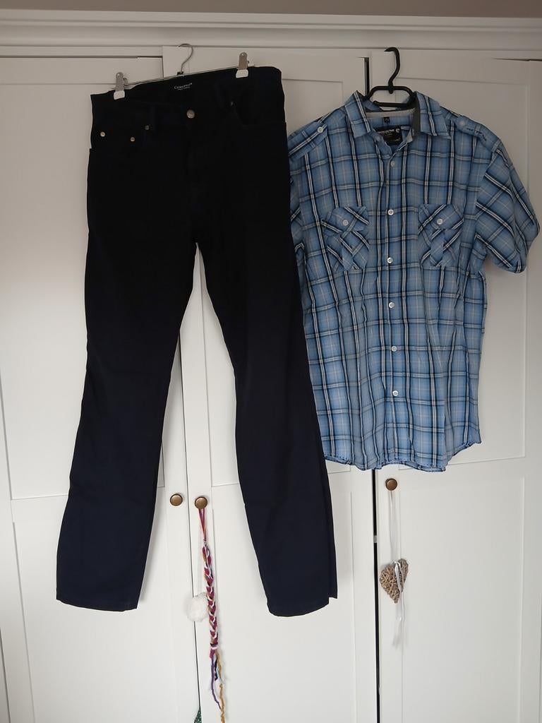 Mooi set broek met overhemd maat 33/34 en L, Ophalen of Verzenden, Zo goed als nieuw, Maat 52/54 (L)