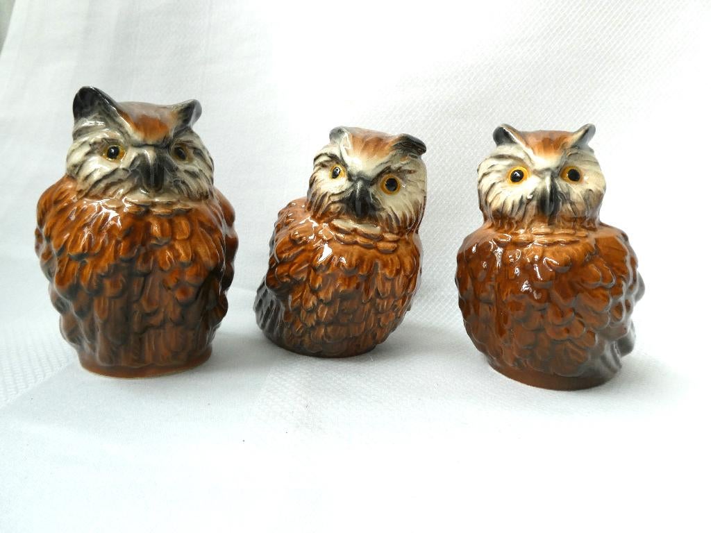 Goebel Porselein 3 Uilen, Verzamelen, Ophalen of Verzenden, Gebruikt, Dier