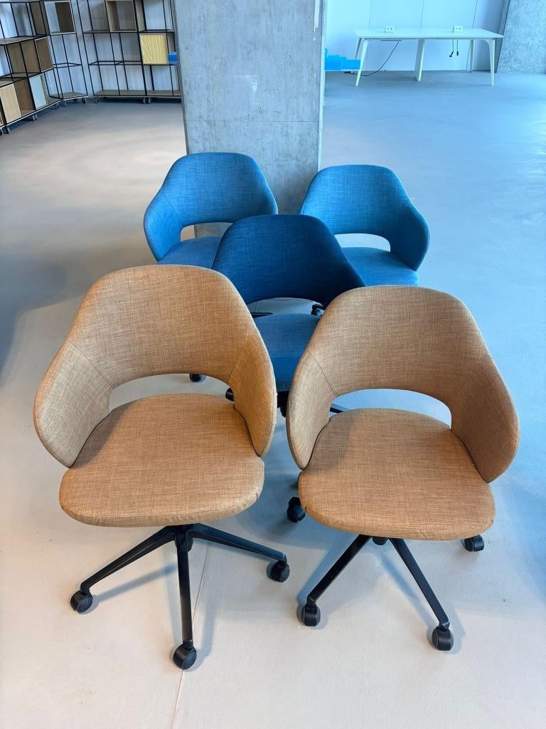 Set 5 Ørn Furniture Bureaustoelen Blauw Stof Metaal, Ophalen, Zo goed als nieuw, Overige kleuren, Bureaustoel