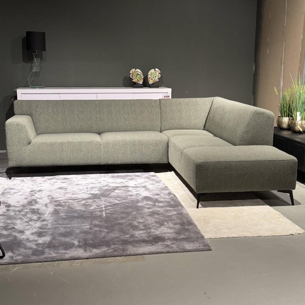 hoekbank modern groen in house **showroom model**, Ophalen, Nieuw