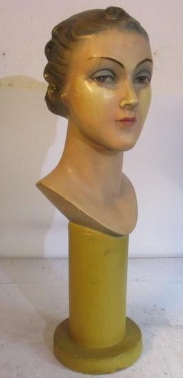 originele mannequin buste art deco vrouw in gips 9, Ophalen