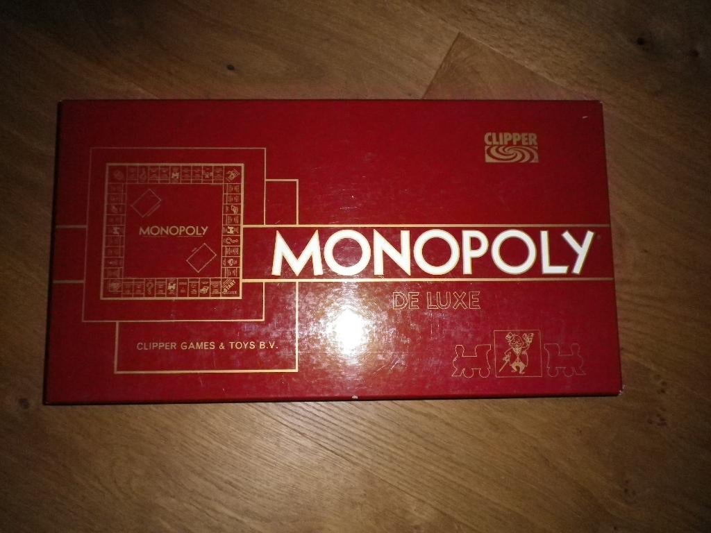 Hele mooie oude rode doos Monopoly de luxe, Ophalen of Verzenden, Zo goed als nieuw, Clipper