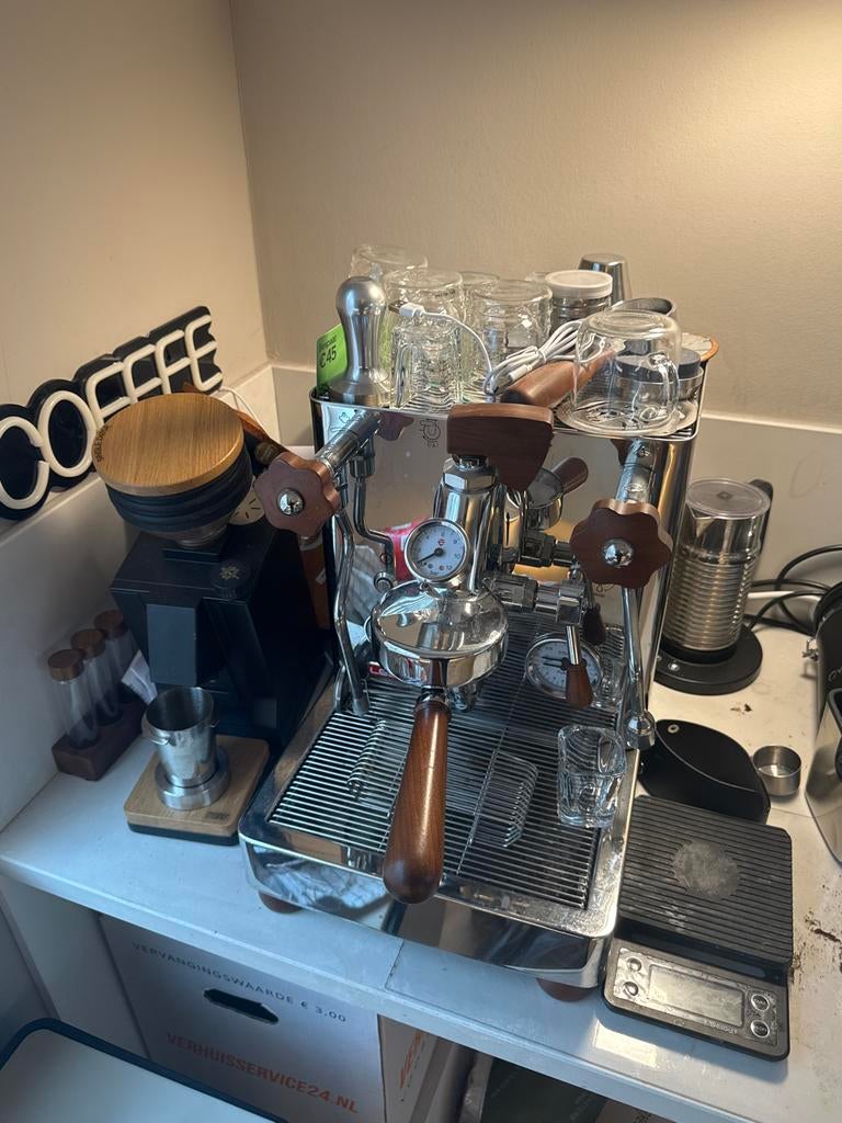 Lelit Bianca koffiee apparaat met single dose maler, Stoompijpje, Gebruikt, Espresso apparaat, 10 kopjes of meer