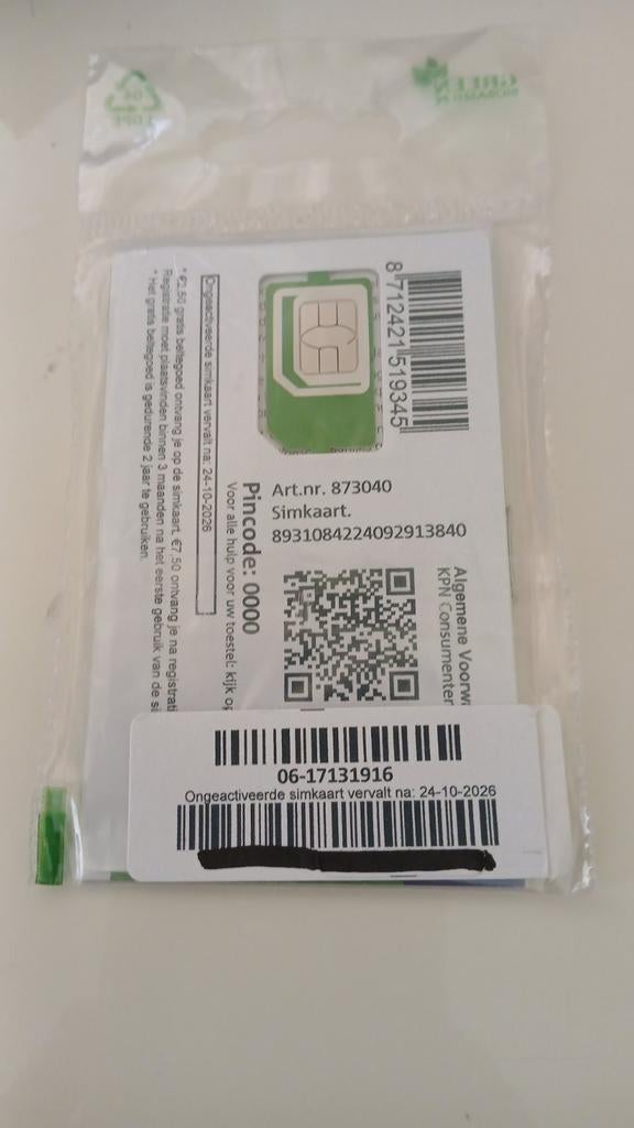 Makkelijk 06 Easy nummer kpn prepaid simkaart nieuw gesealde, Verzenden, Nieuw, KPN, Simkaart