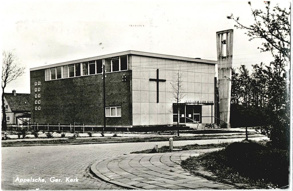 Appelscha fr, geref.kerk, gelopen, uitgave mulder, Verzenden, 1940 tot 1960, Gelopen, Friesland