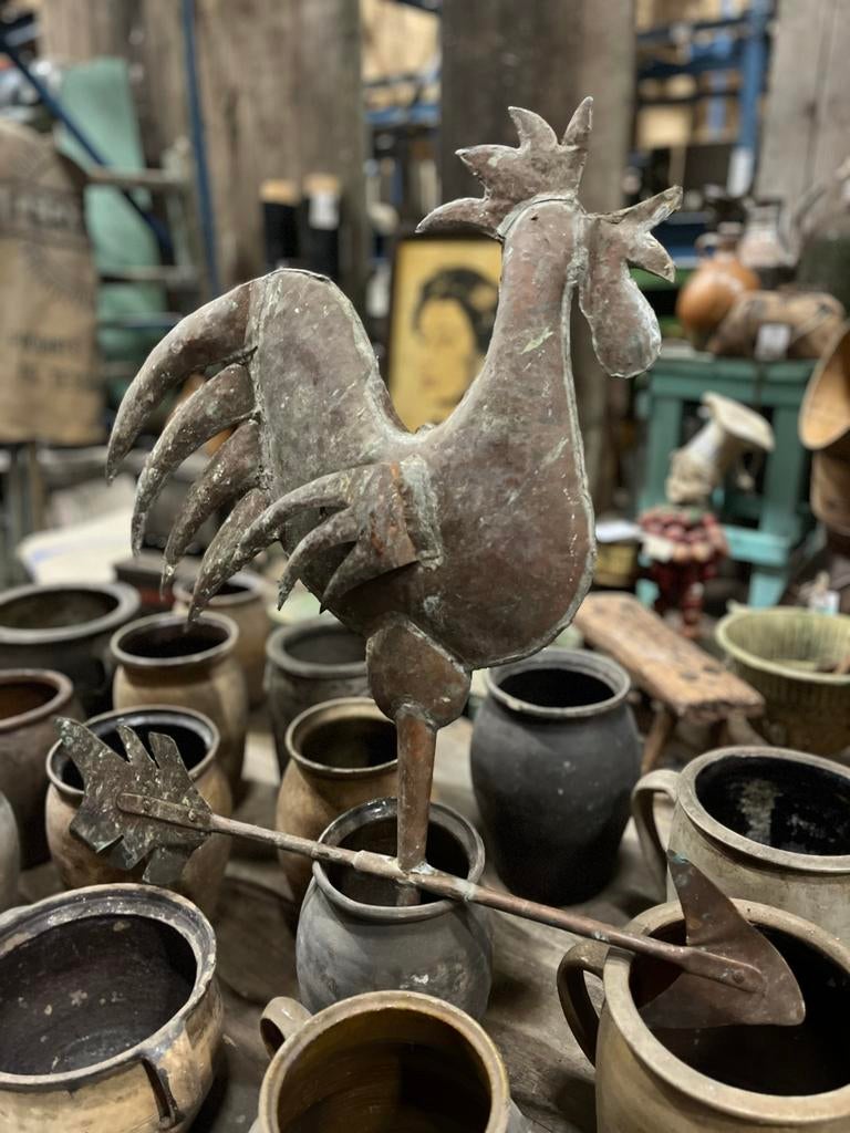 Antieke koperen torenhaan windwijzer, Antiek en Kunst, Antiek | Koper en Brons, Koper, Ophalen