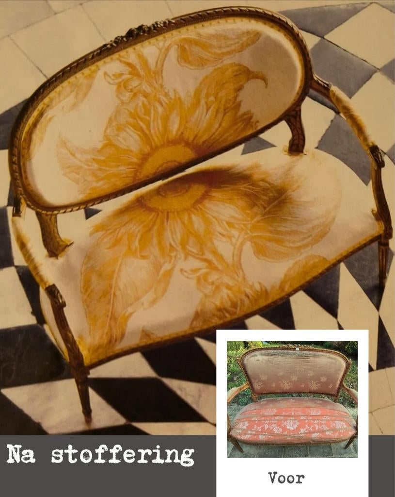 Opknapper Sofa bank Louis XVI stijl 2 zits, Antiek en Kunst, Ophalen