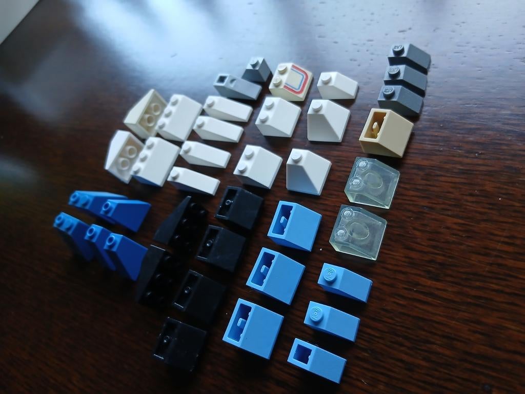 68 st. Diverse LEGO dakpannen en schuine stenen, Gebruikt, Overige thema's, Lego, Ophalen of Verzenden