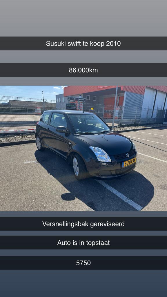 Suzuki swift te koop lage km stand!!, Motoren, Onderdelen | Suzuki, Gebruikt, Ophalen of Verzenden