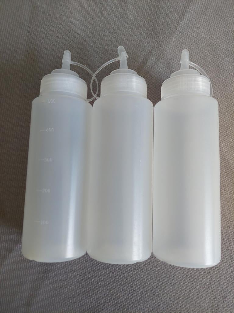 Doseerflessen set van 3 - Handig voor beslag, sauzen, water, Overige typen, Kunststof, Nieuw, Ophalen of Verzenden