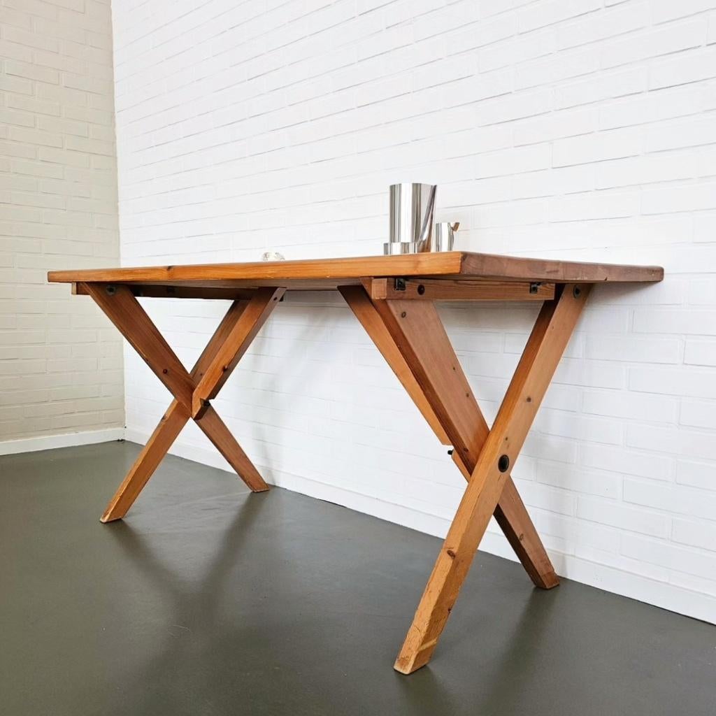 Vintage Eettafel Ate Van Apeldoorn design Houtwerk Hattem, Huis en Inrichting, Tafels | Eettafels, 100 tot 150 cm, Zo goed als nieuw