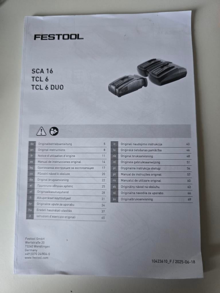 Festool TCL 6 snellader, Doe-het-zelf en Verbouw, Gereedschap | Boormachines, Ophalen of Verzenden, Nieuw, Boor- en Schroefmachine