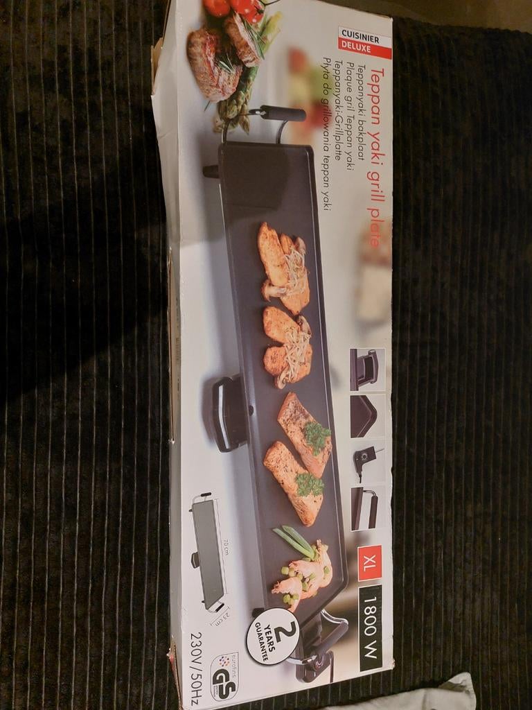 Cuisinier Deluxe Teppan Yaki Grillplaat XL 1800W, Ophalen, Nieuw, Tafelgrill
