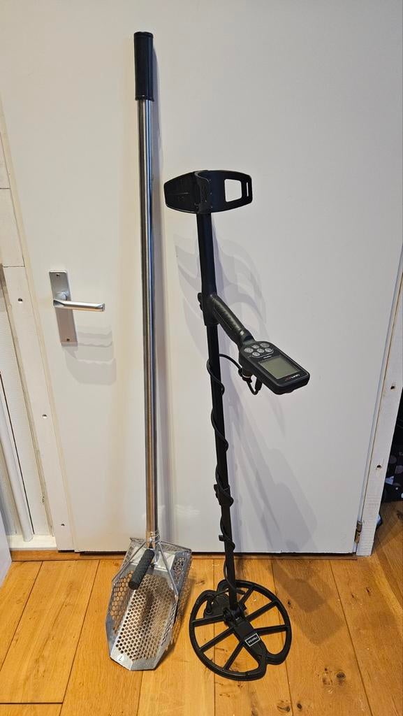 Nokta Makro Simplex+ en RVS Spade - Zo goed als nieuw!, Hobby en Vrije tijd, Metaaldetectors, Meer dan 30 cm, Zo goed als nieuw