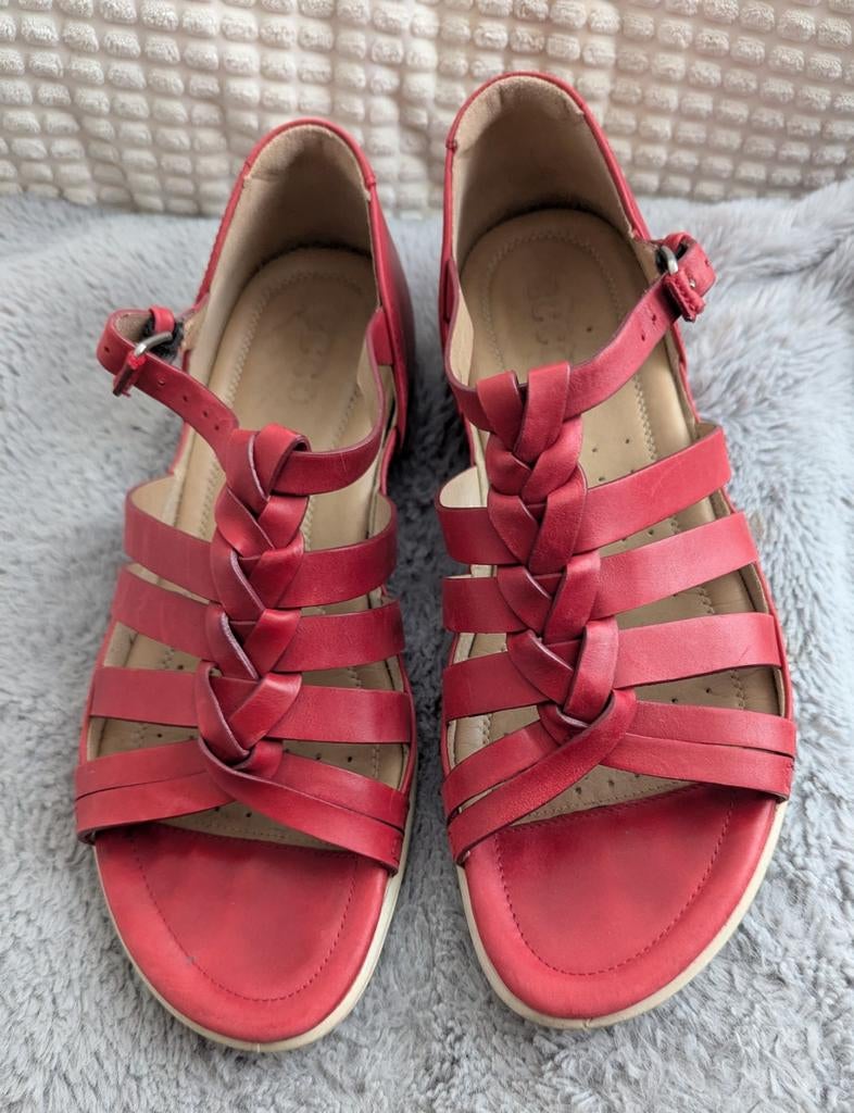 Ecco leren sandalen maat 41 comfortabel, Ecco, Zo goed als nieuw, Rood, Sandalen of Muiltjes