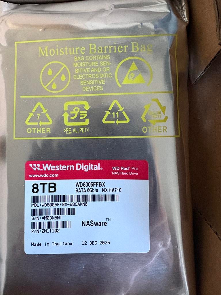 Western Digital Red Pro 8TB harddisk, Computers en Software, Harde schijven, Intern, Server, 8TB, Ophalen of Verzenden