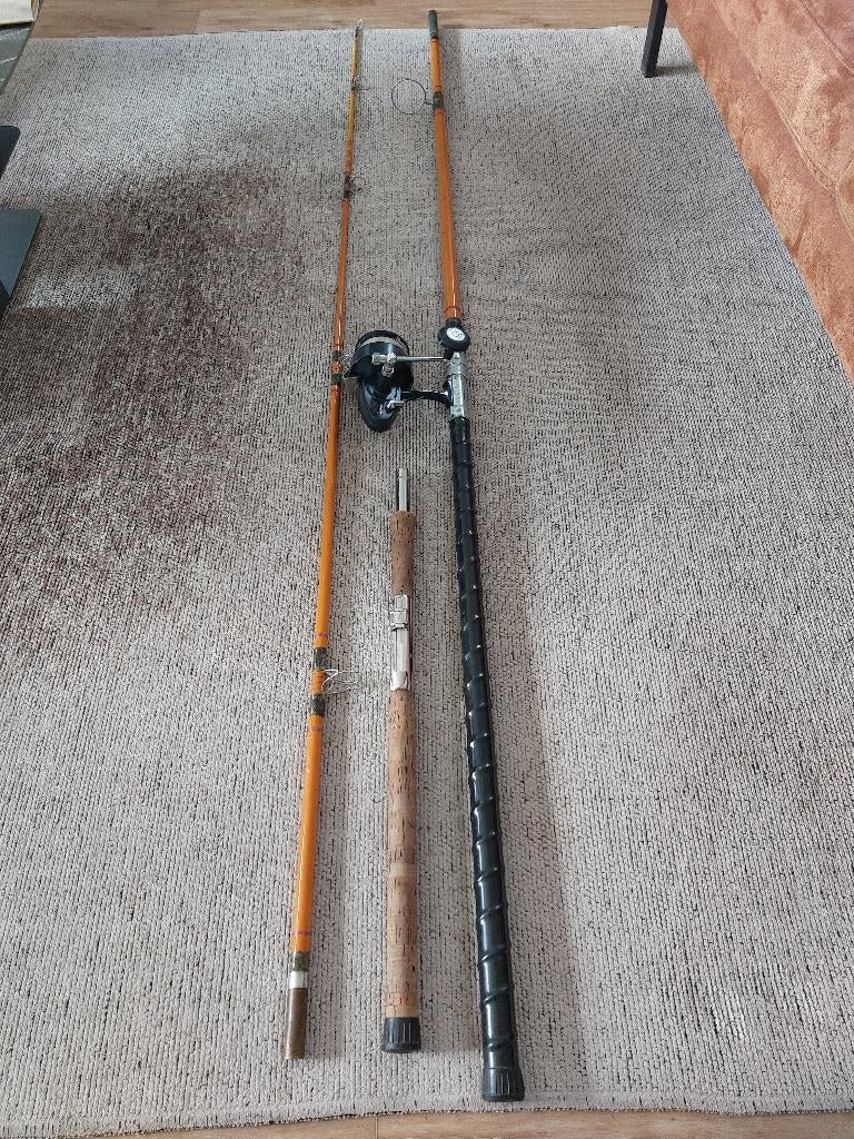 Zeehengel  Boothengel Strandhengel met Michelin Zeemolen, Ophalen, Gebruikt, Complete hengel