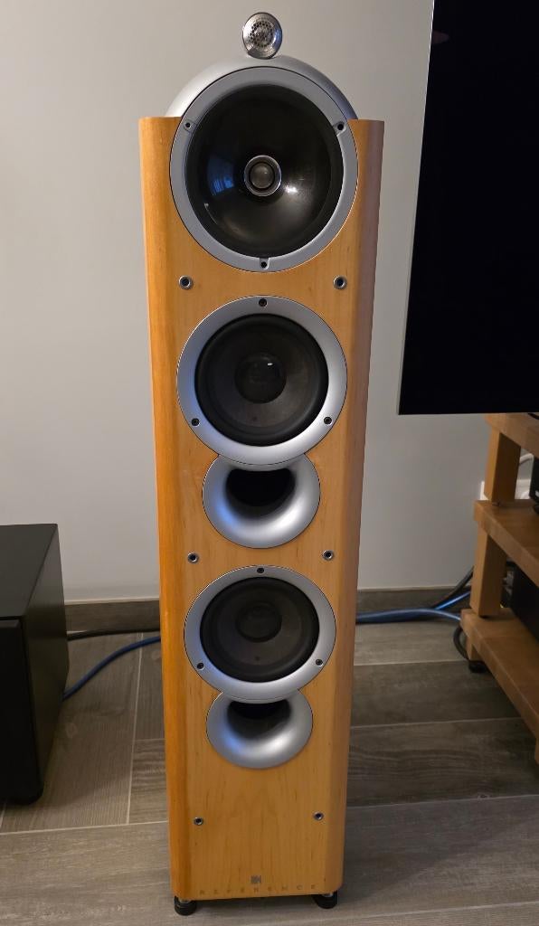 Kef Reference 203, Gebruikt, 120 watt of meer, Front, Rear of Stereo speakers, Ophalen