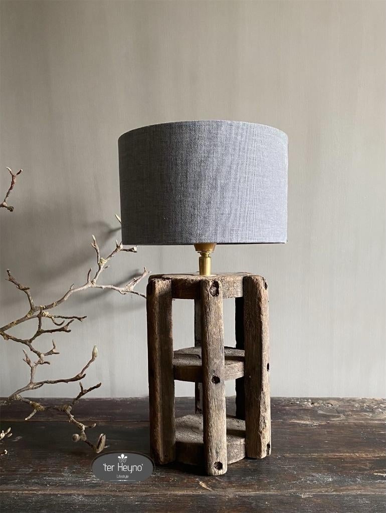 Houten Cotton Mill lamp Aura Peeperkorn stoer sober wonen, Verzenden, Nieuw, Hout, Landelijk