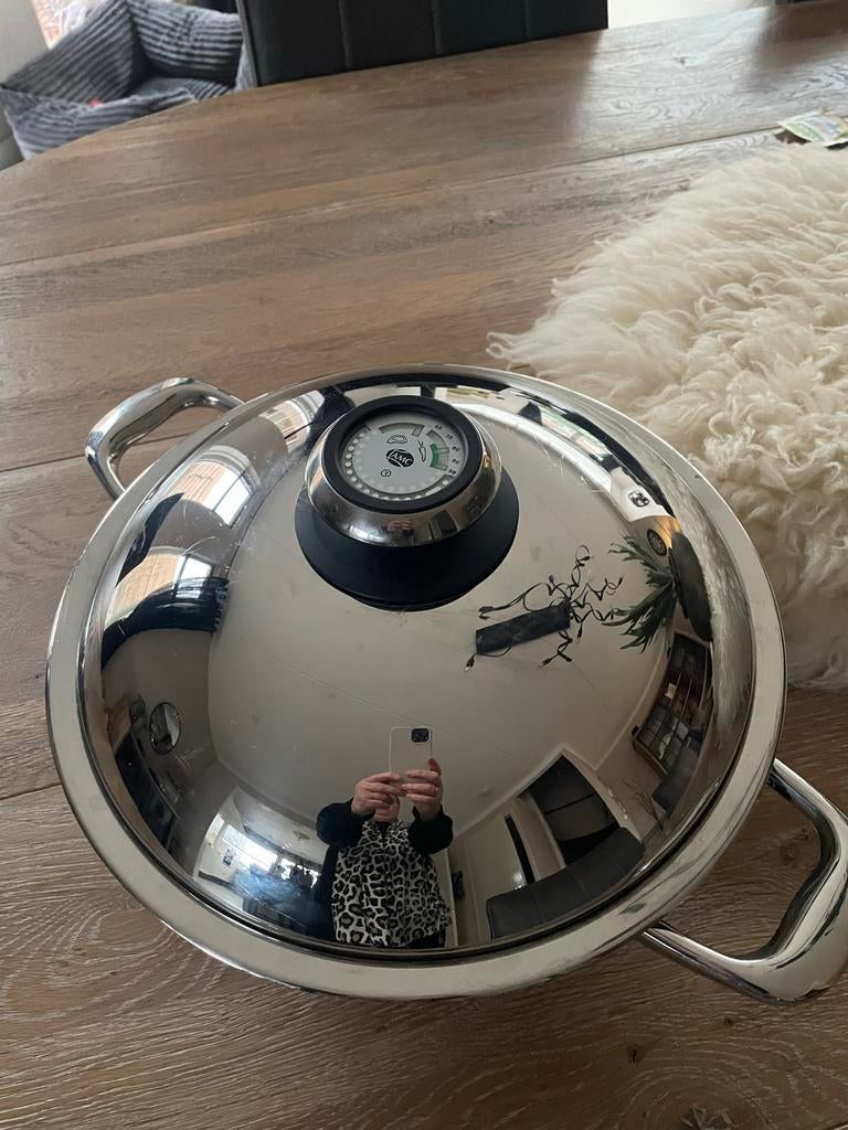 AMC wokpan 4 liter, Ophalen of Verzenden, Gebruikt, Rvs, Wok