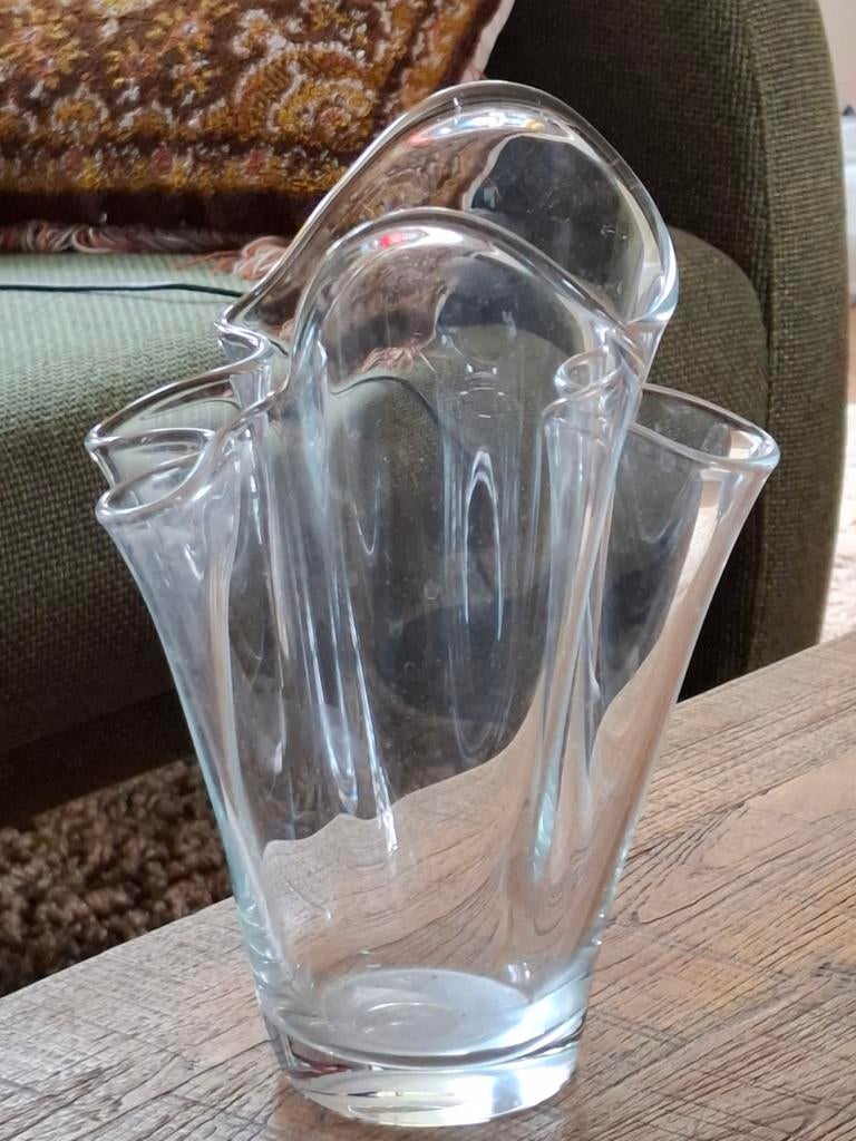 Waaiervaas envelopvaas zakdoekvaas, Overige kleuren, Ophalen of Verzenden, Minder dan 50 cm, Glas