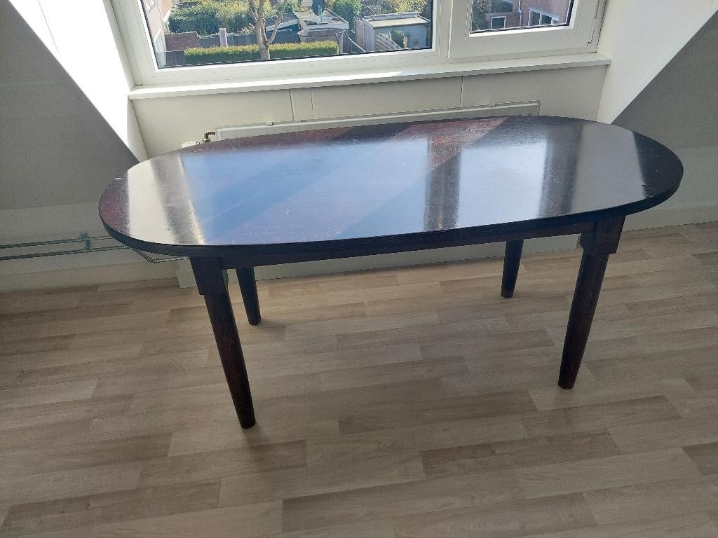 Stamtafel ovaal hardhout, Gebruikt, Eikenhout, 50 tot 100 cm, Vijf personen of meer