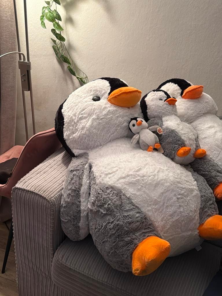 Pinguïn familie knuffels, Ophalen, Pinguïn, Gebruikt, Middelgroot (20 tot 80 cm)
