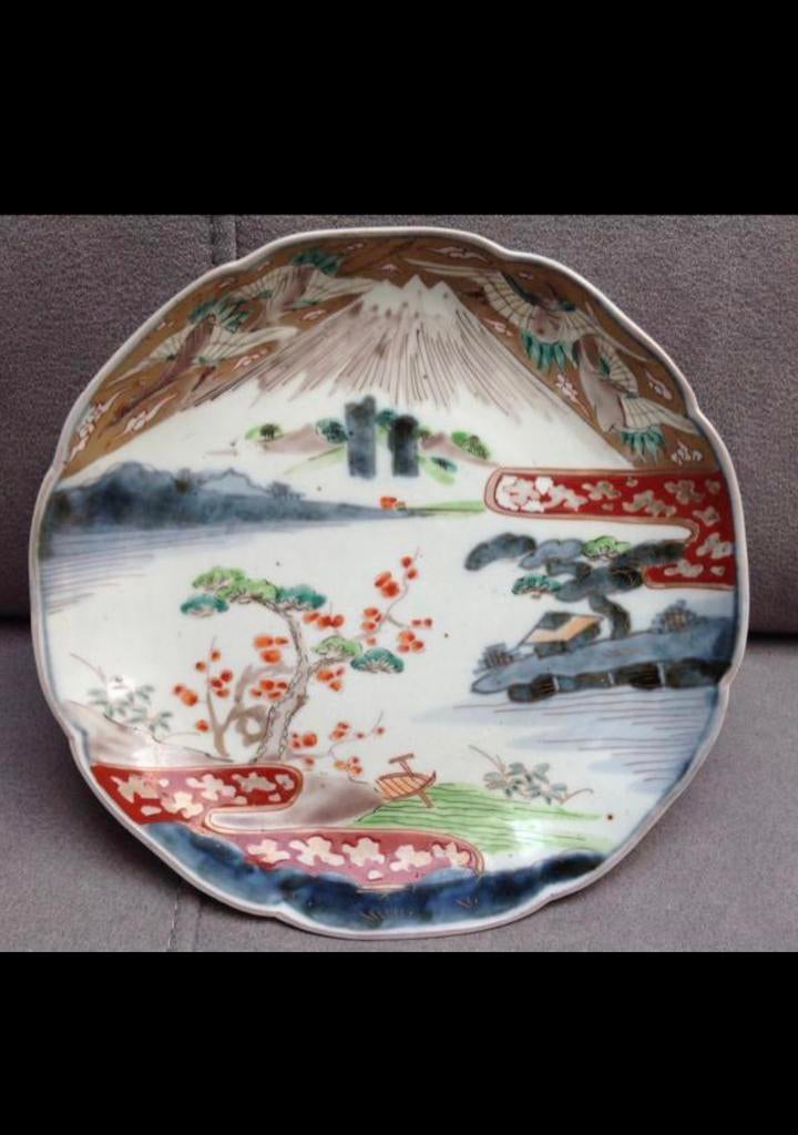antieke Japanse imari bord, Ophalen of Verzenden