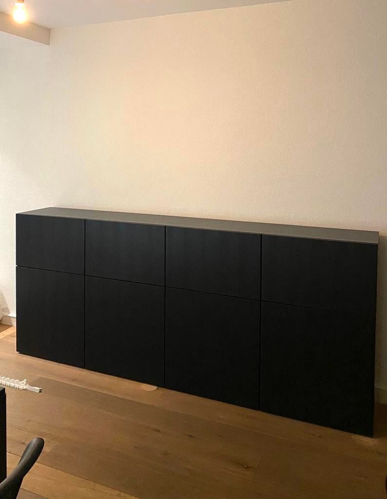 Ikea Besta kast met Timmerviken deuren, 240cm breed, Huis en Inrichting, Kasten | Overige, Gebruikt, Ophalen