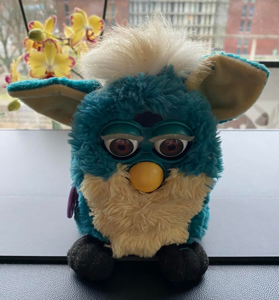 (NIET WERKEND) Vintage Furby 1998 Blauw/Wit, Ophalen of Verzenden, Gebruikt