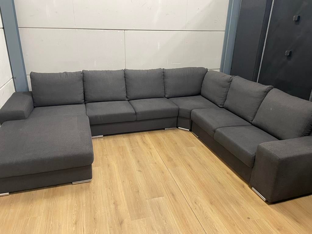 Mooie luxe grijze u bank - GEREINIGD!!!