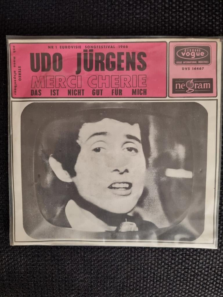 Udo Jürgens - Merci Cherie - Eurovision Songfestival 1966, Cd's en Dvd's, Vinyl Singles, Wereldmuziek, 7 inch, Single, Ophalen of Verzenden