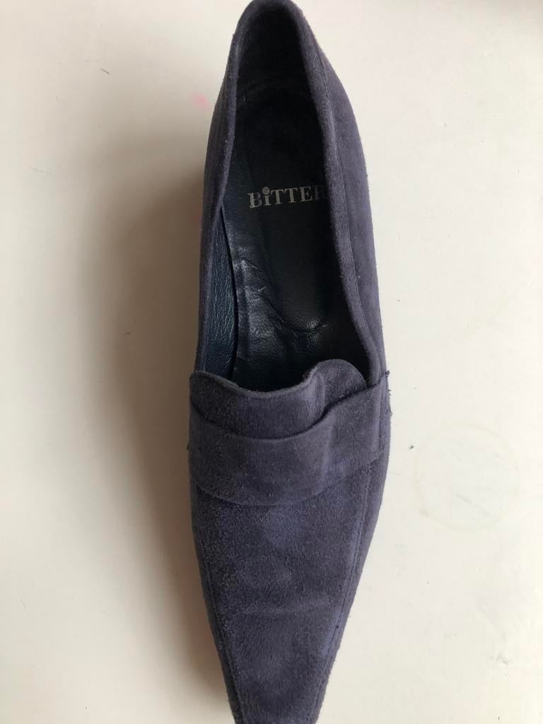 Te koop: leren loafers, Bitter, donkerblauw, 39, Kleding | Dames, Schoenen, Ophalen of Verzenden, Zo goed als nieuw, Blauw, Instappers