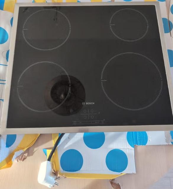 Bosch Inductie Kookplaat 7200W, Witgoed en Apparatuur, Kookplaten, Gebruikt, Inbouw, Inductie, 4 kookzones, Ophalen