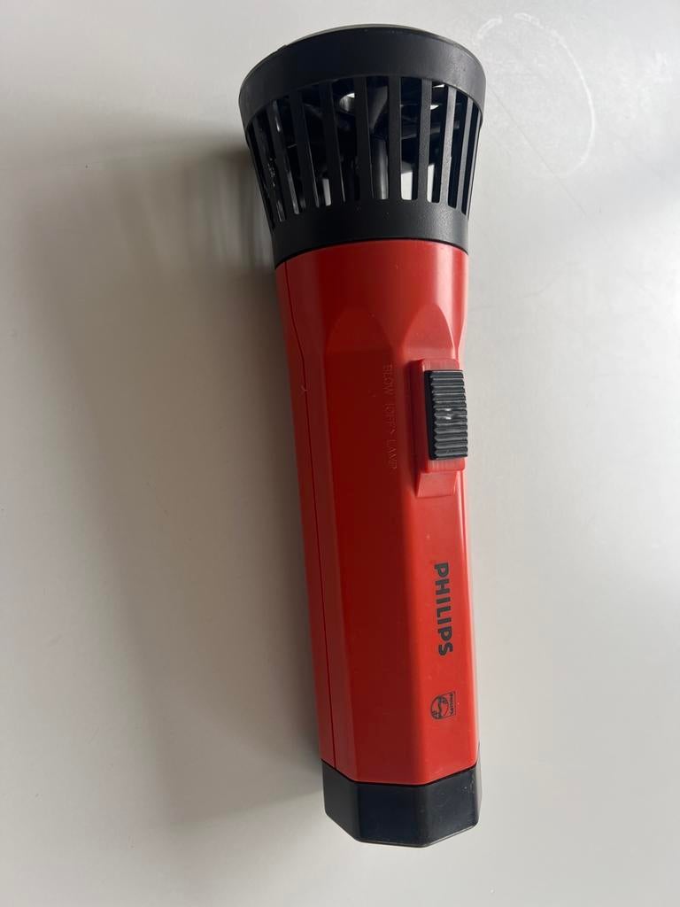 Vintage Philips SBC 144 2-in-1 Openhaardventilator & Zaklamp, Ophalen of Verzenden, Gebruikt, Batterij