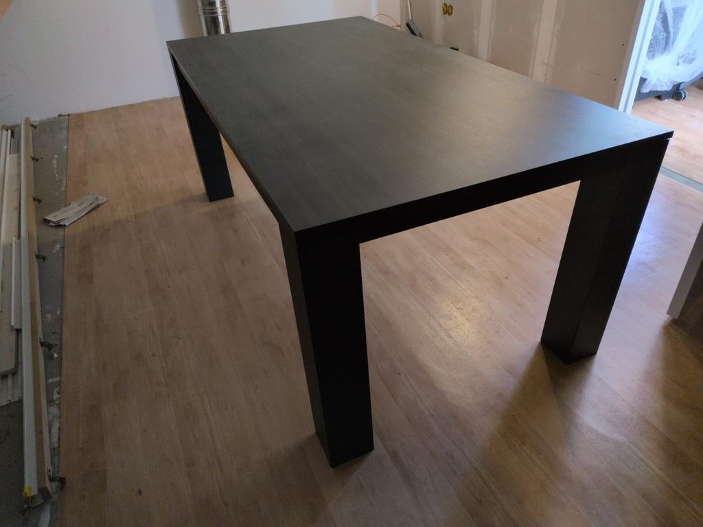 Zwart/grijze eettafel 180x95x74,5 cm (LxBxH), Huis en Inrichting, Tafels | Eettafels, Ophalen, Overige materialen, Gebruikt, 50 tot 100 cm